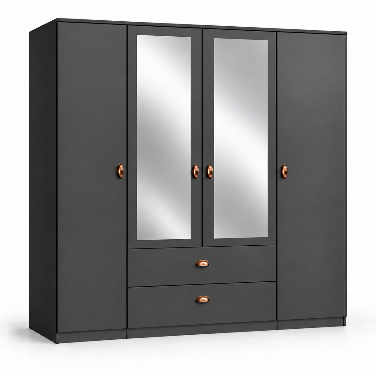 Copenhagen 4 Door Tall Wardrobe Combination with 2 Drawers