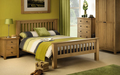 Arlington Oak Bed Frame - High & Low Foot End