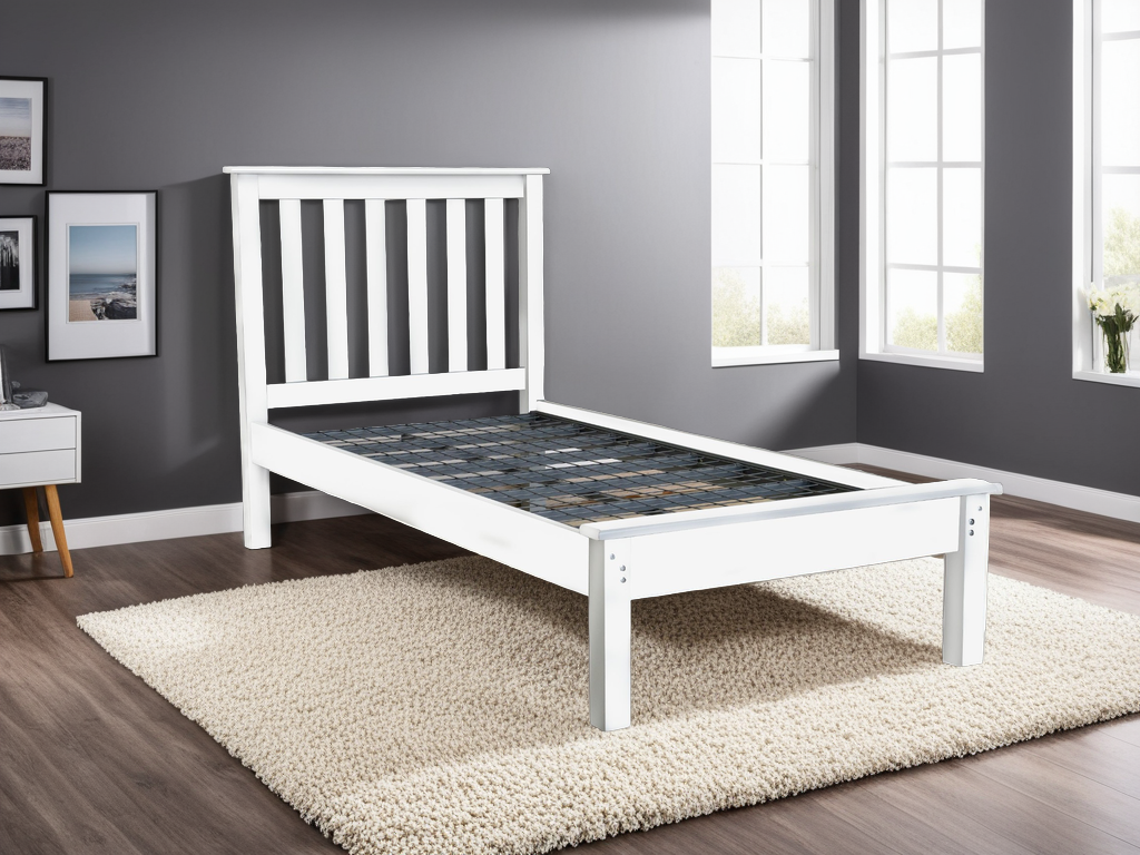 Kos Bed Frame - White, Grey & Pine