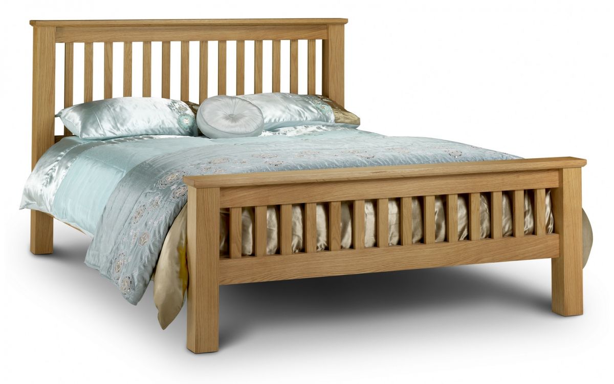 Arlington Oak Bed Frame - High & Low Foot End