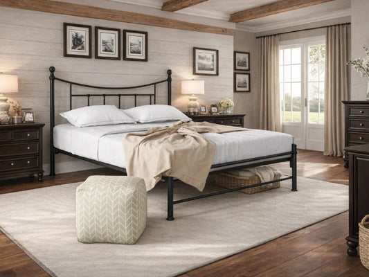 Bailey Bed Frame in Ivory & Black