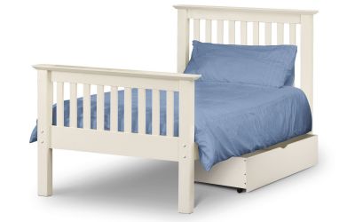 Barton Bed Frame - High Foot End - Stone White