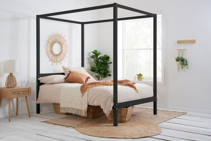 Mercia Four Poster Bed - Black & White