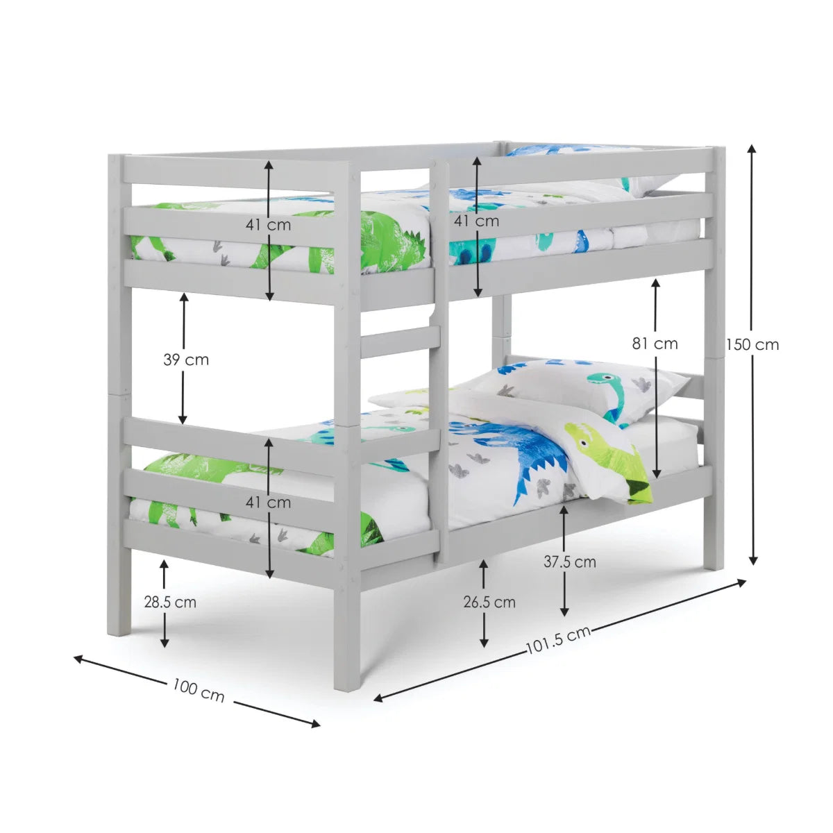 Cadwell Bunk Bed - Grey, White & Anthracite