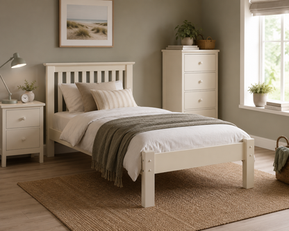Barton Bed Frame - Stone White
