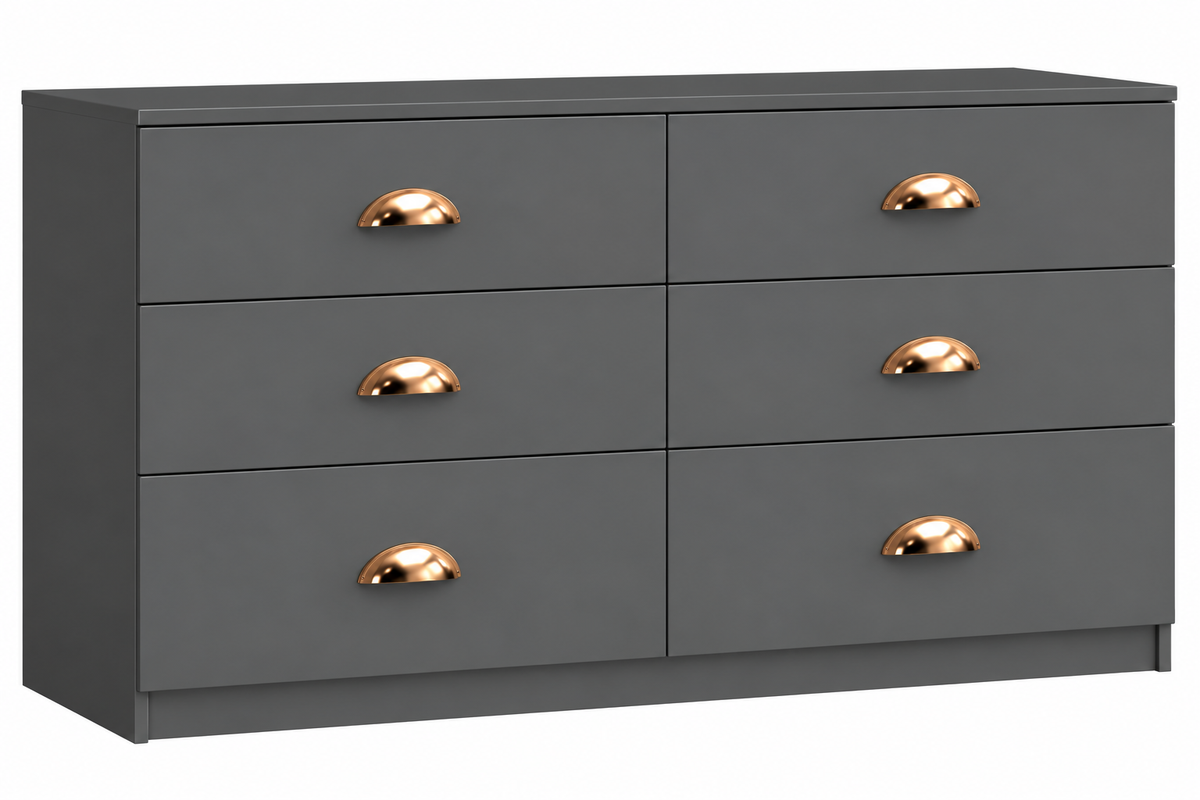 Copenhagen 6 Drawer Twin Chest (2 Deep Drawers)