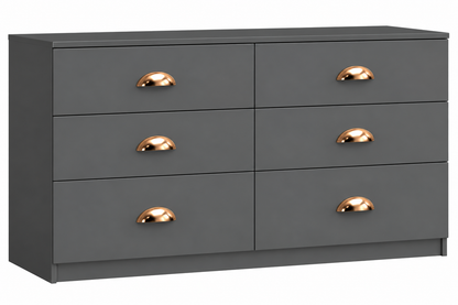 Copenhagen 6 Drawer Twin Chest (2 Deep Drawers)