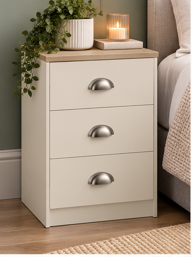 Copenhagen 3 Drawer Bedside