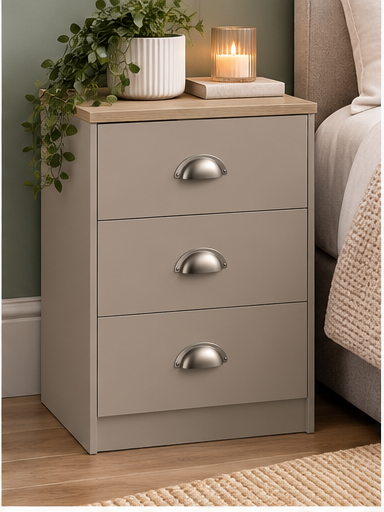 Copenhagen 3 Drawer Bedside
