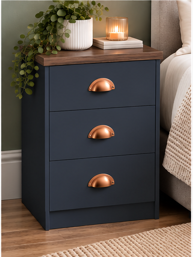 Copenhagen 3 Drawer Bedside