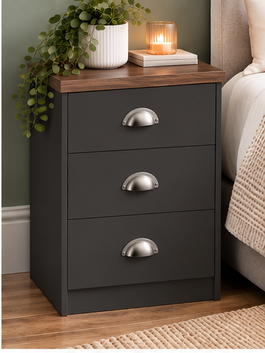 Copenhagen 3 Drawer Bedside