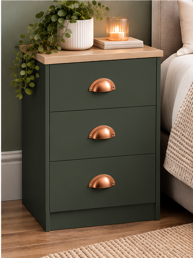 Copenhagen 3 Drawer Bedside