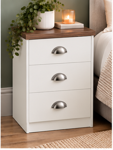 Copenhagen 3 Drawer Bedside