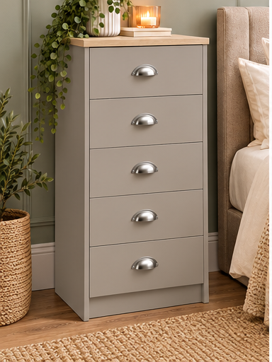 Copenhagen 5 Drawer Narrow Chest