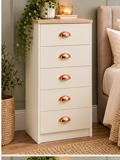 Copenhagen 5 Drawer Narrow Chest