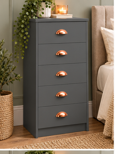Copenhagen 5 Drawer Narrow Chest