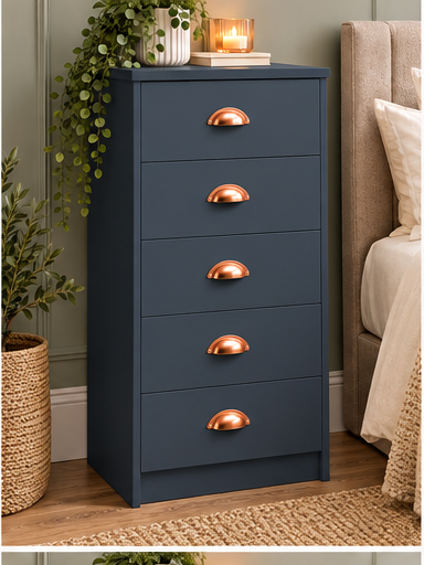 Copenhagen 5 Drawer Narrow Chest