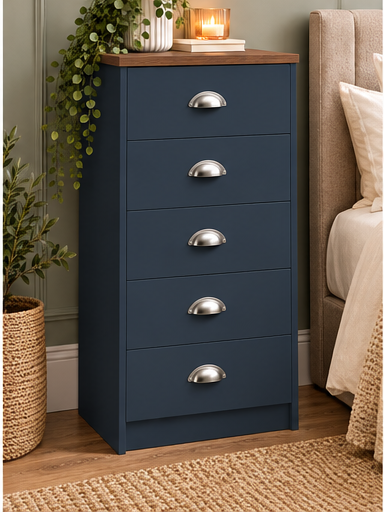 Copenhagen 5 Drawer Narrow Chest