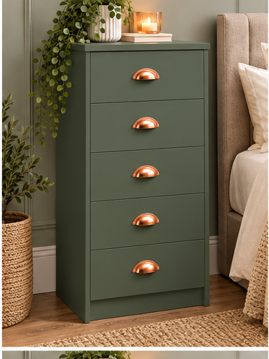 Copenhagen 5 Drawer Narrow Chest
