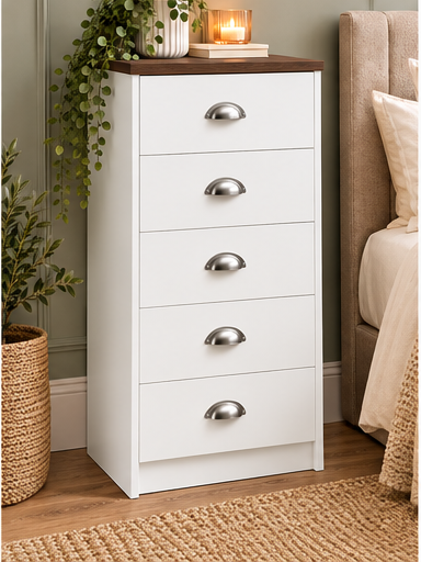 Copenhagen 5 Drawer Narrow Chest