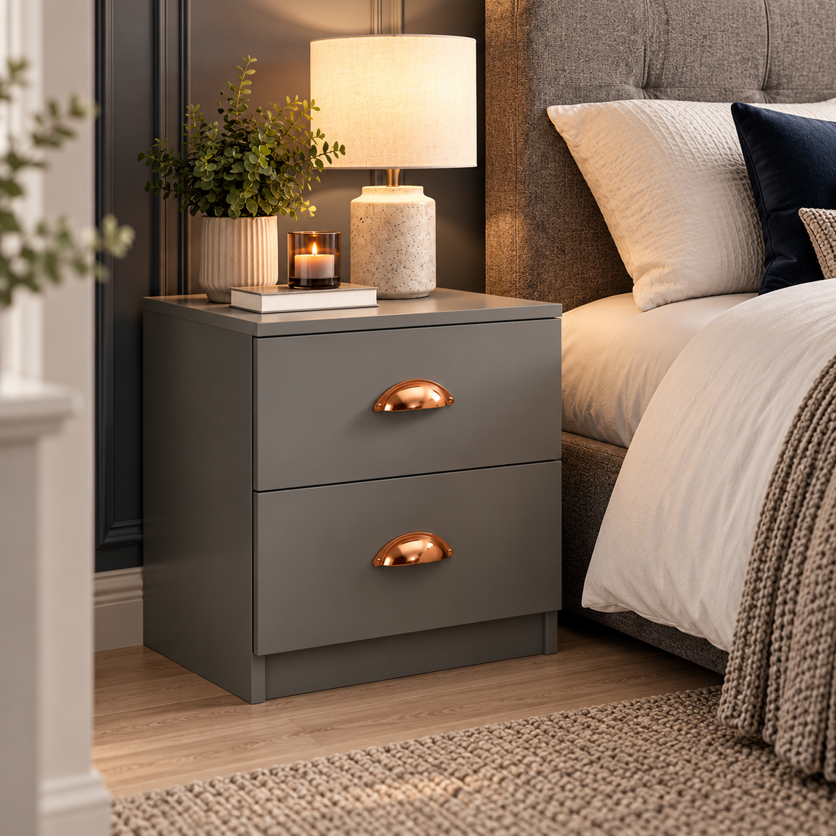 Copenhagen 2 Drawer Bedside