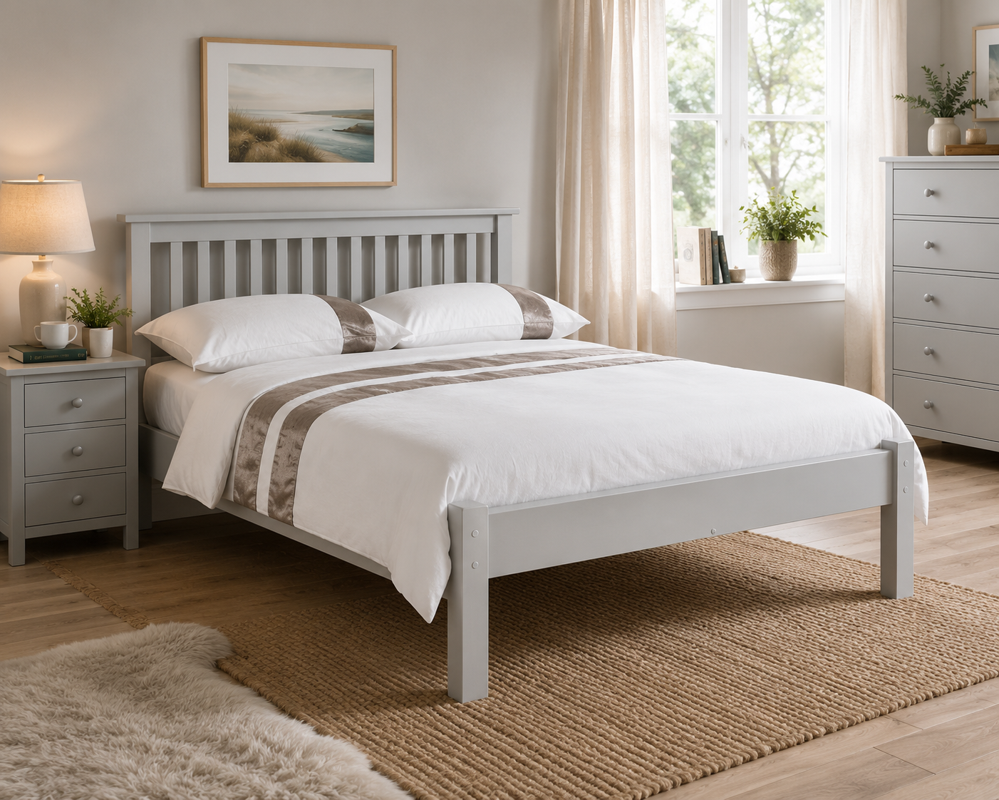Barton Bed Frame - Dove Grey