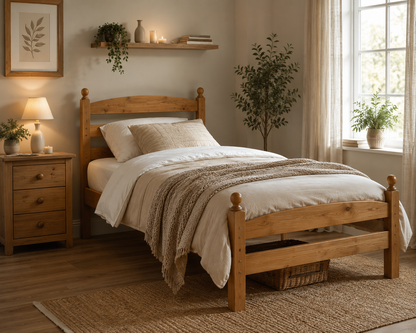 Monrose Bed Frame  -White & Pine