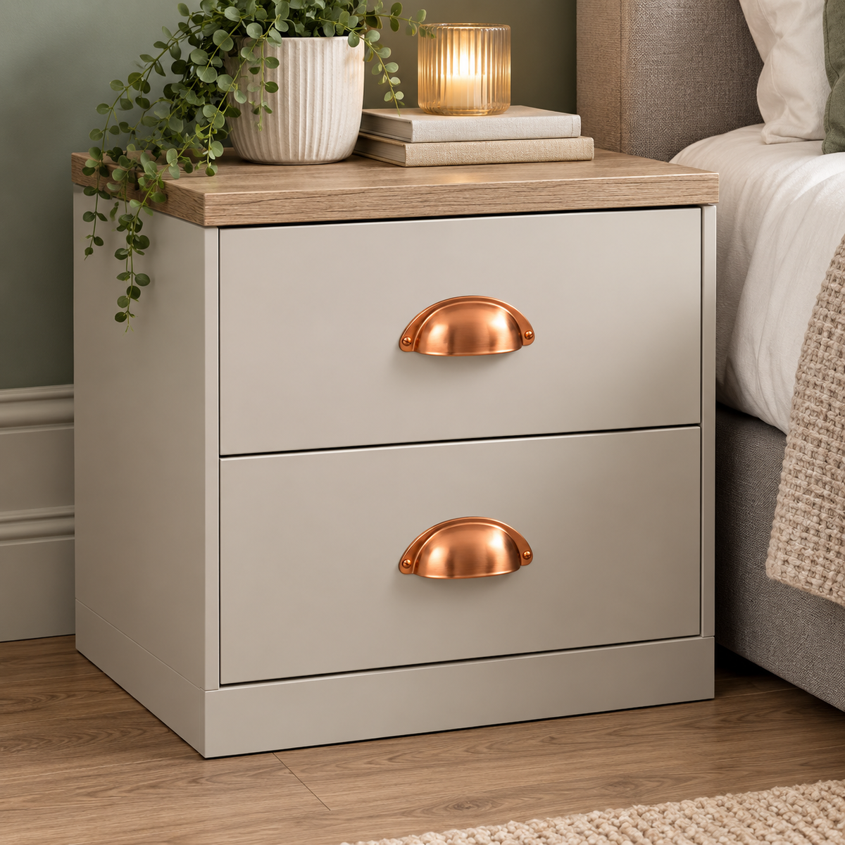 Copenhagen 2 Drawer Bedside