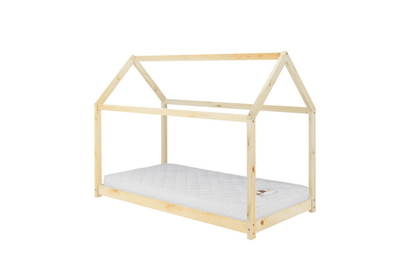 House Bed Frame - Pine, White & Grey