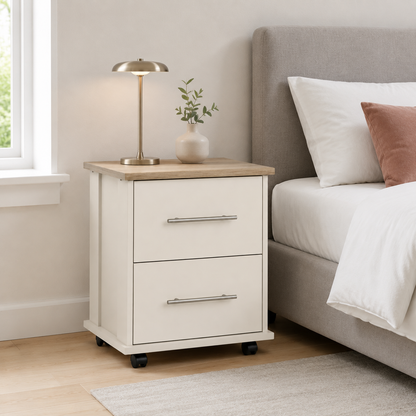 Flow 2 Drawer Bedside Table - Narrow