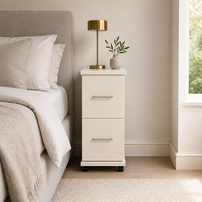 Flow 2 Drawer Bedside Table - Extra Narrow