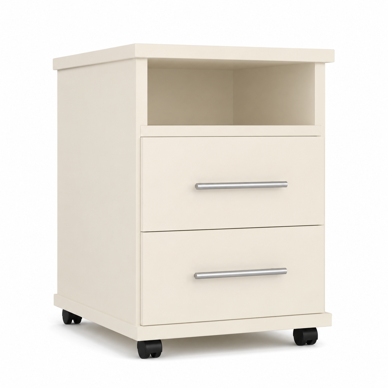 Flow 2 Drawer Bedside Table with Open Shelf