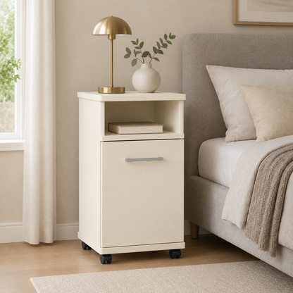 Flow Open Shelf and Door Bedside Table