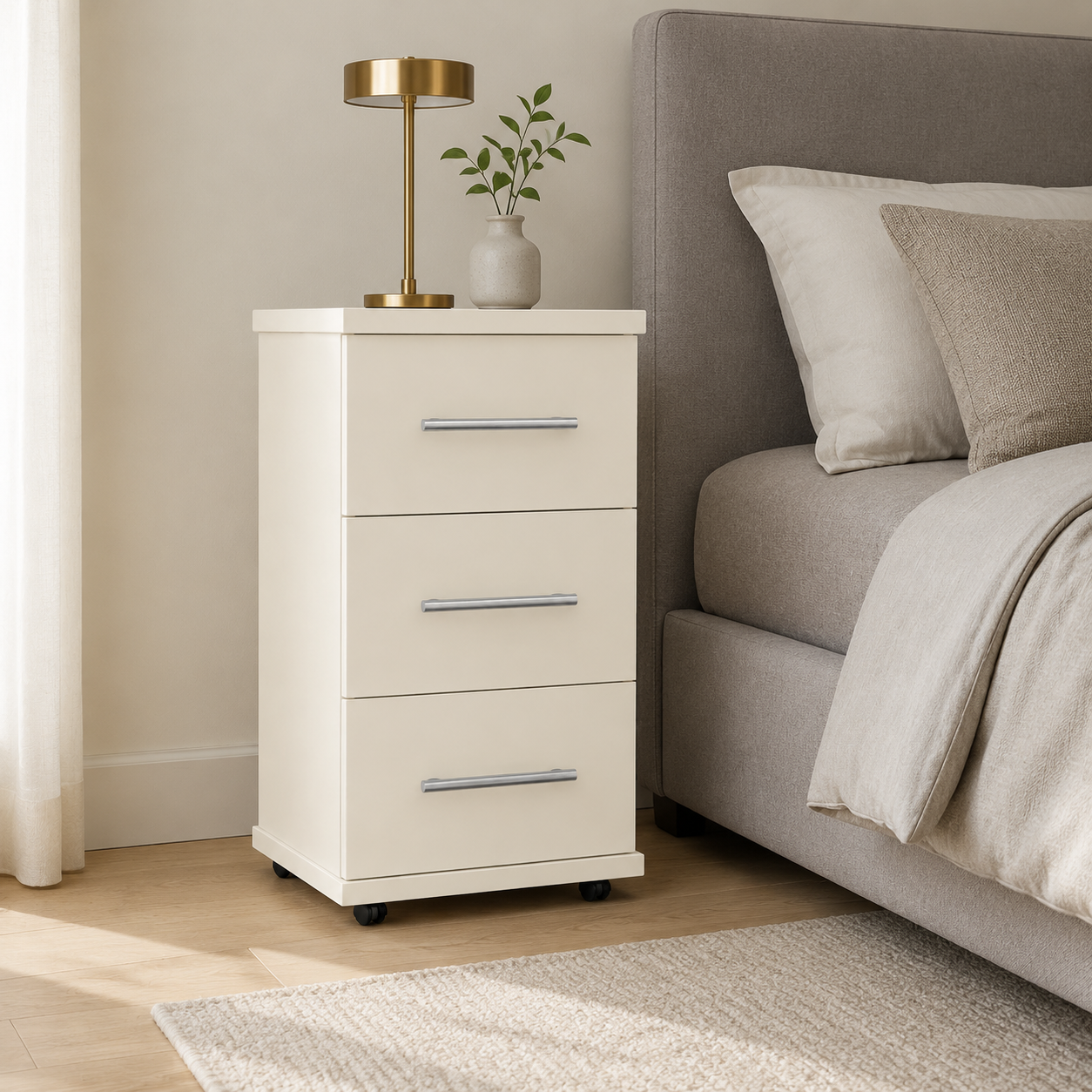 Flow 3 Drawer Bedside Table - Narrow