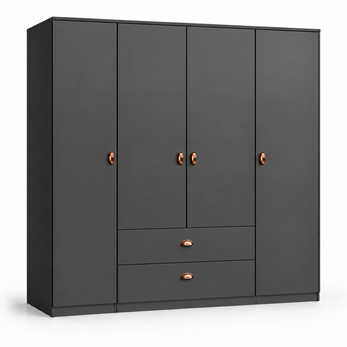 Copenhagen 4 Door Tall Wardrobe Combination with 2 Drawers