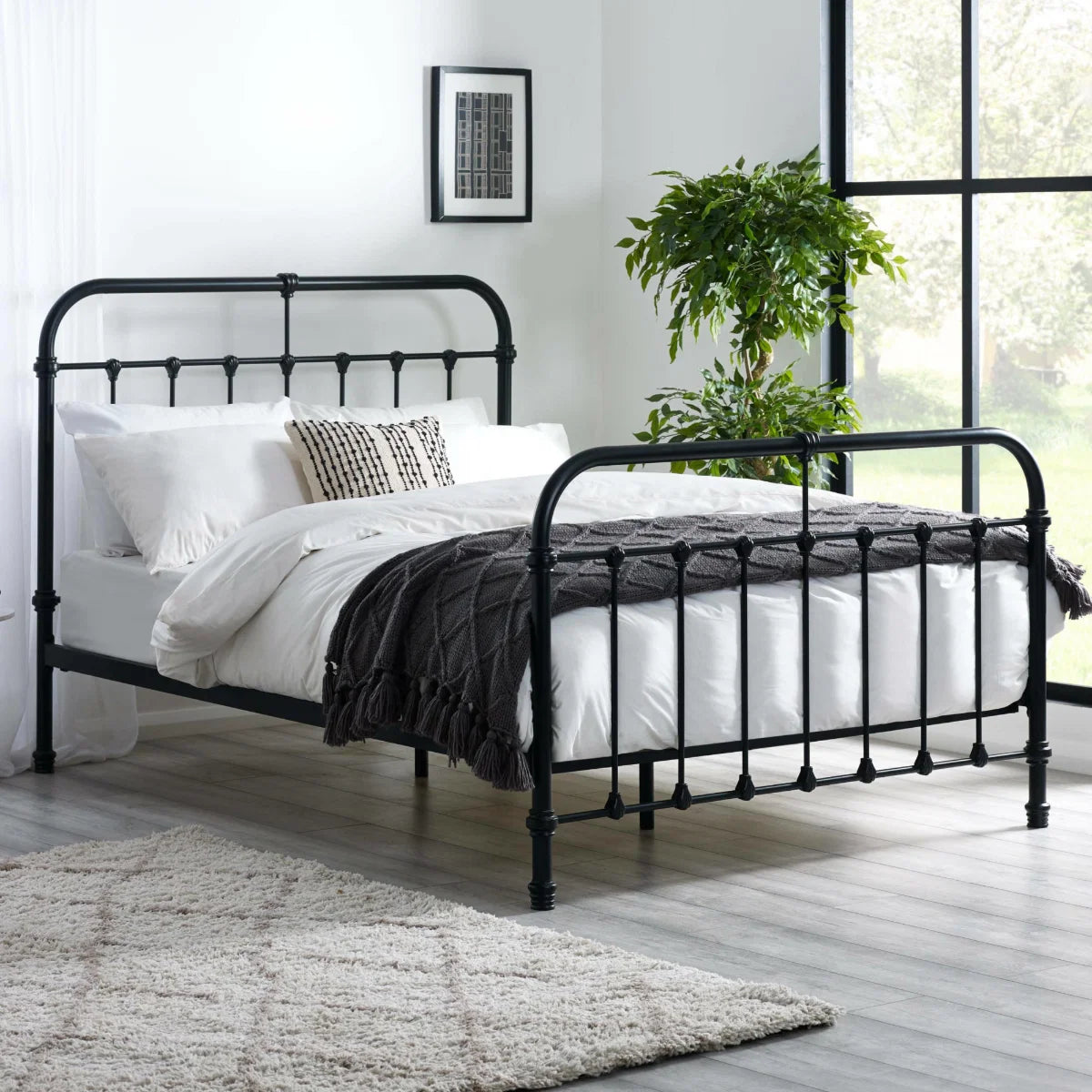 Lucas Bed Frame - Black Satin