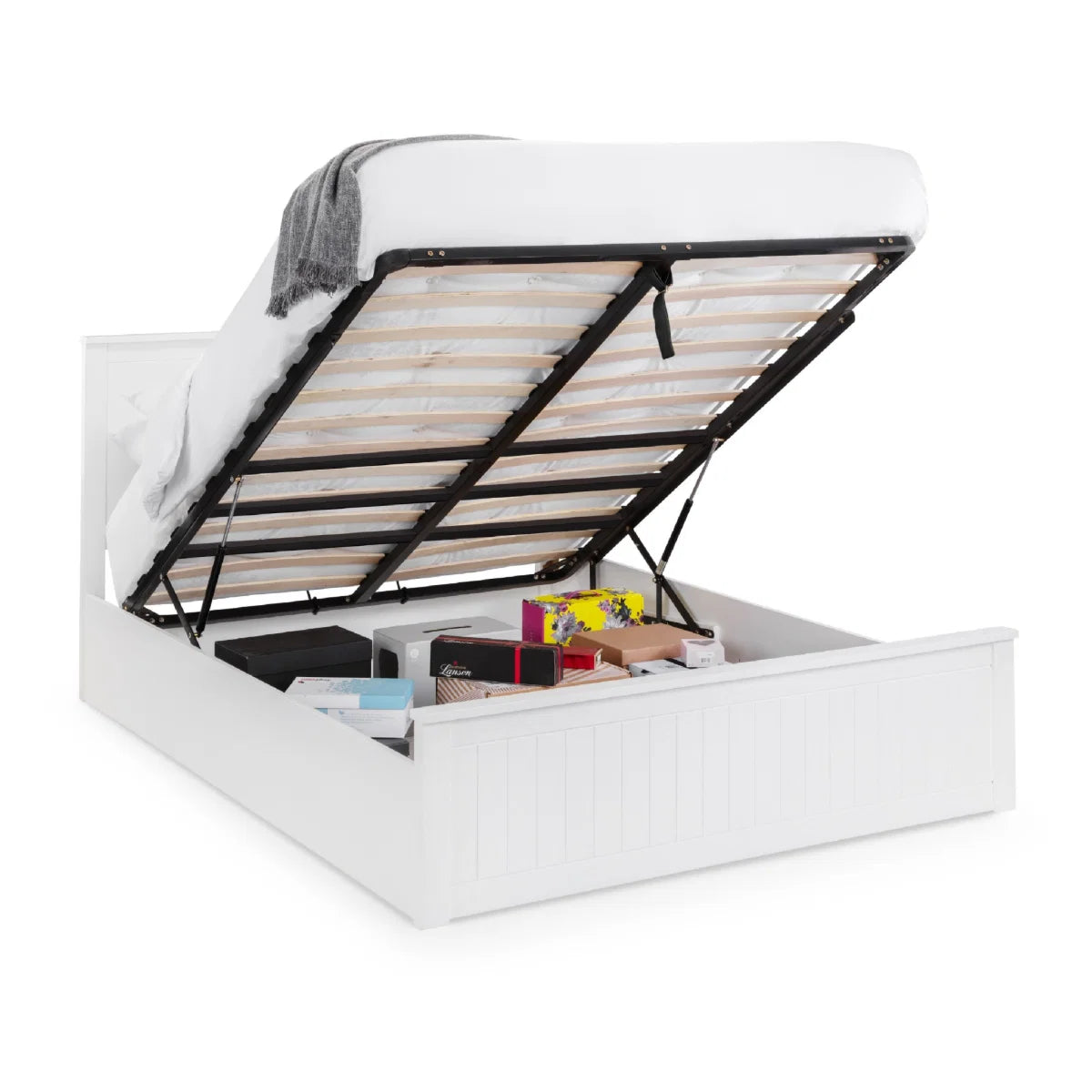 Mandy Storage Ottoman Bed - Surf White