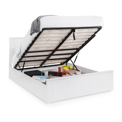 Mandy Storage Ottoman Bed - Surf White