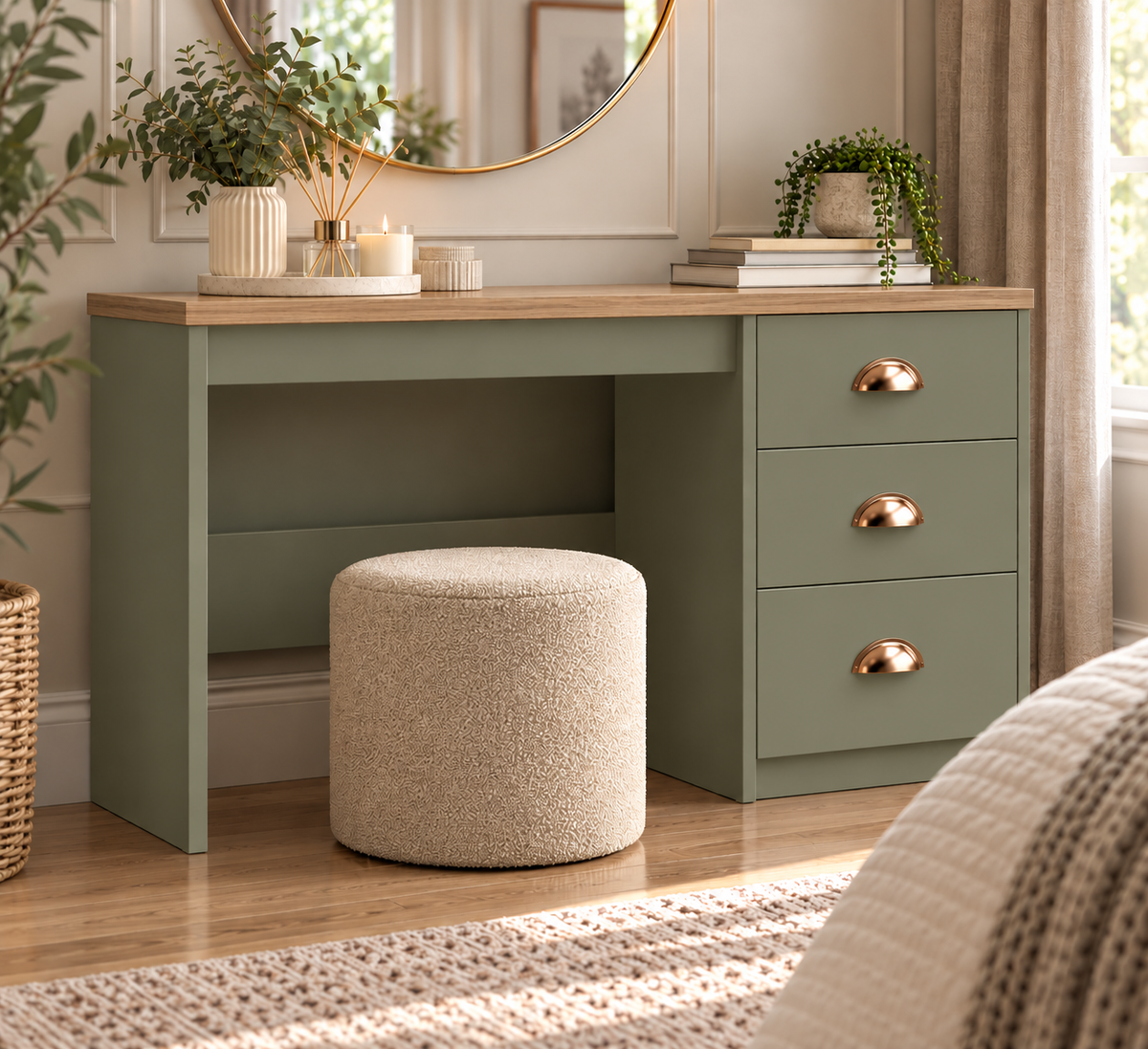 Copenhagen Single Pedestal Dressing Table