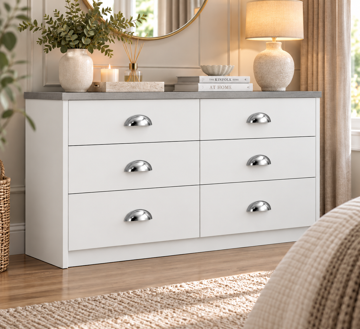 Copenhagen 6 Drawer Twin Chest (2 Deep Drawers)