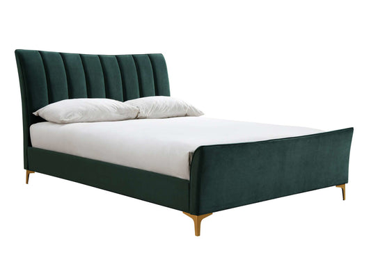 Cora Bed Frame - Green or Grey Velvet