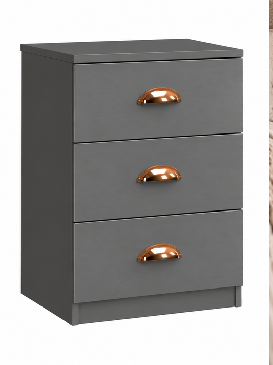 Copenhagen 3 Drawer Bedside