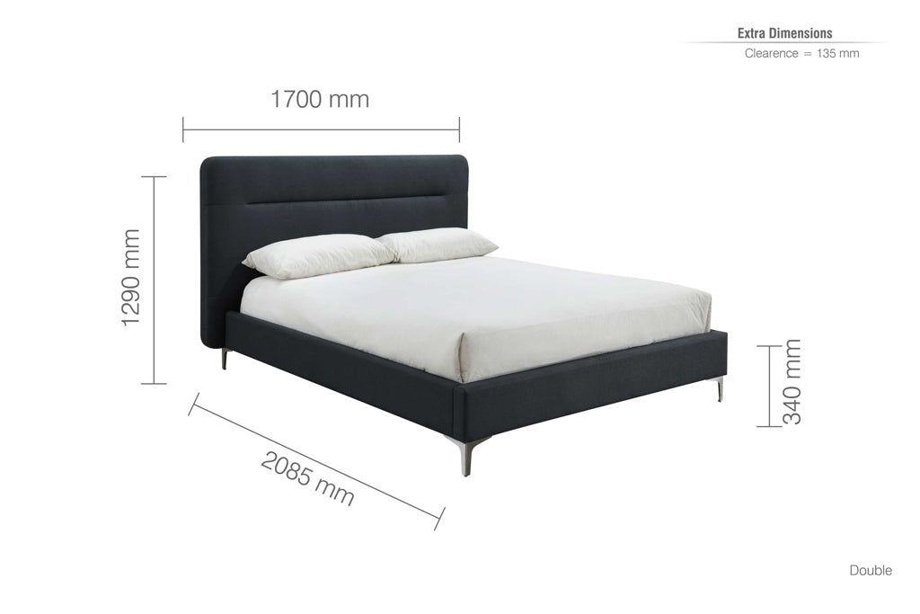 Finn Bed Frame - Charcoal & Steel Blue