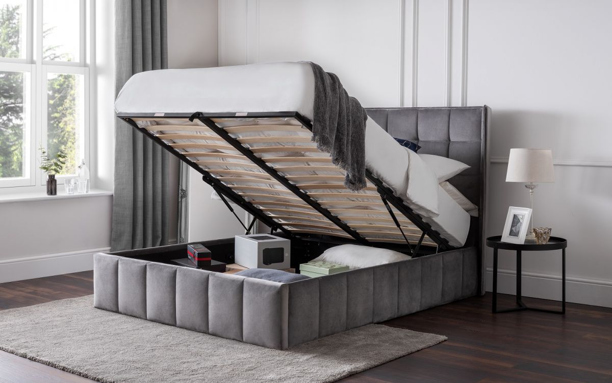 Grace Storage Ottoman Bed - Light Grey