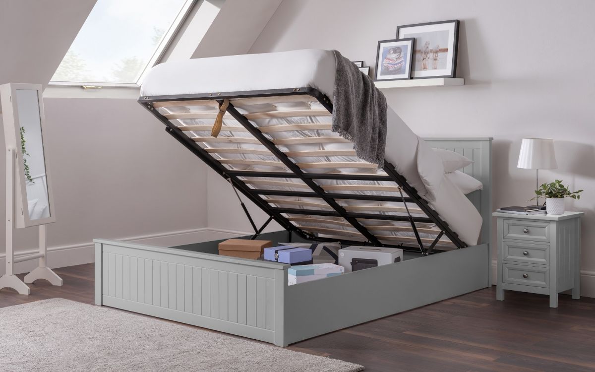 Mandy Storage Ottoman Bed - Dove Grey