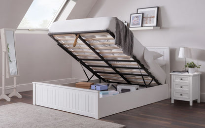 Mandy Storage Ottoman Bed - Surf White