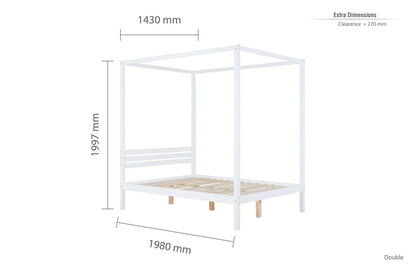 Mercia Four Poster Bed - Black & White