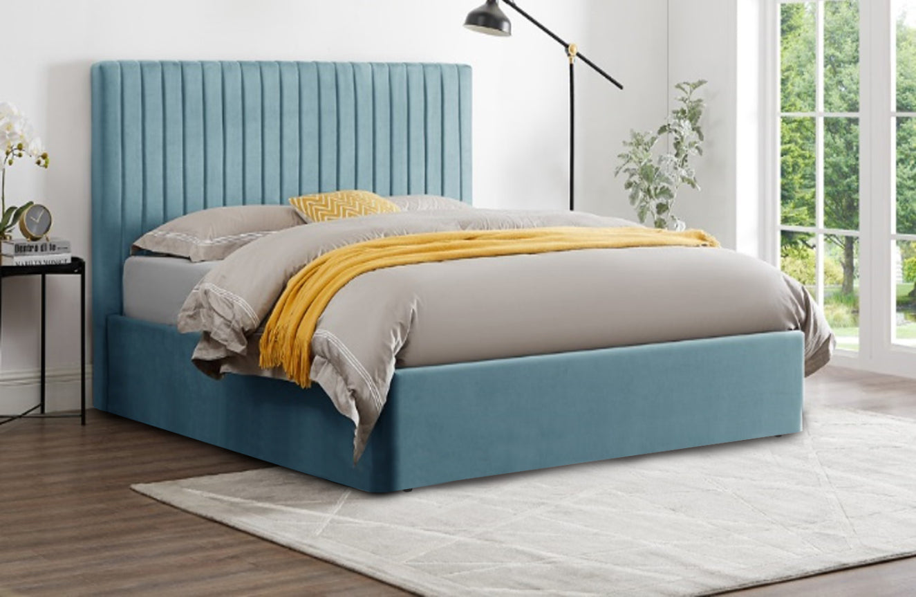 Ludlow Ottoman Bed Frame - Sky & Teal