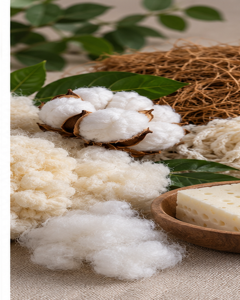 Natural mattress fillings and fibres used for comfort and support