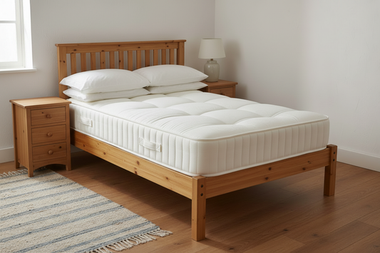 Sussex Mattress slim on Barton pine frame